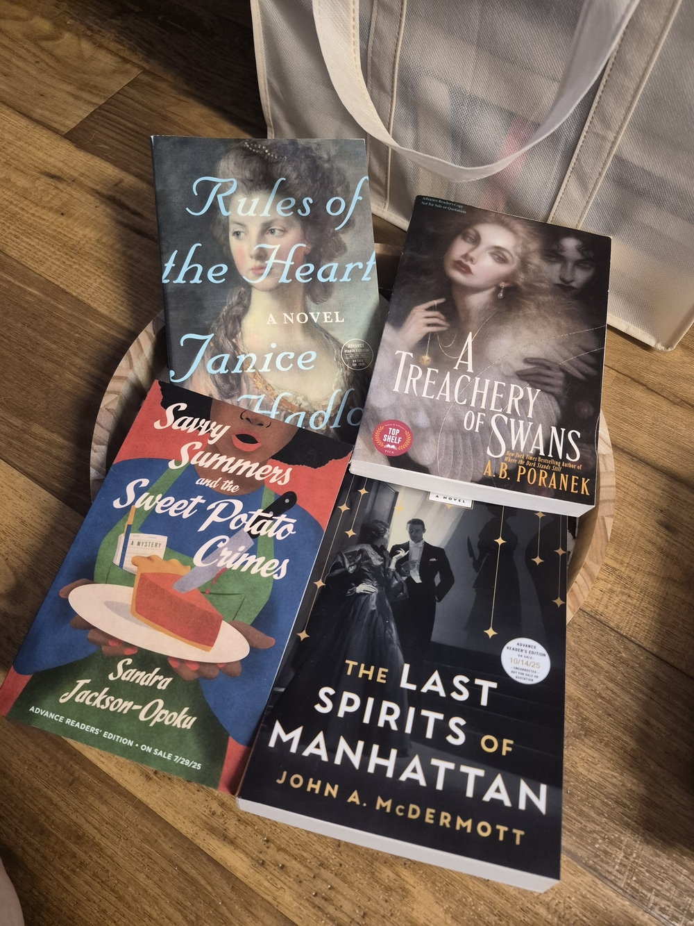 Books - Set of 4 Fiction Paperbacks - Mixed Covers ARC (Blue, Black, Red, Cream)